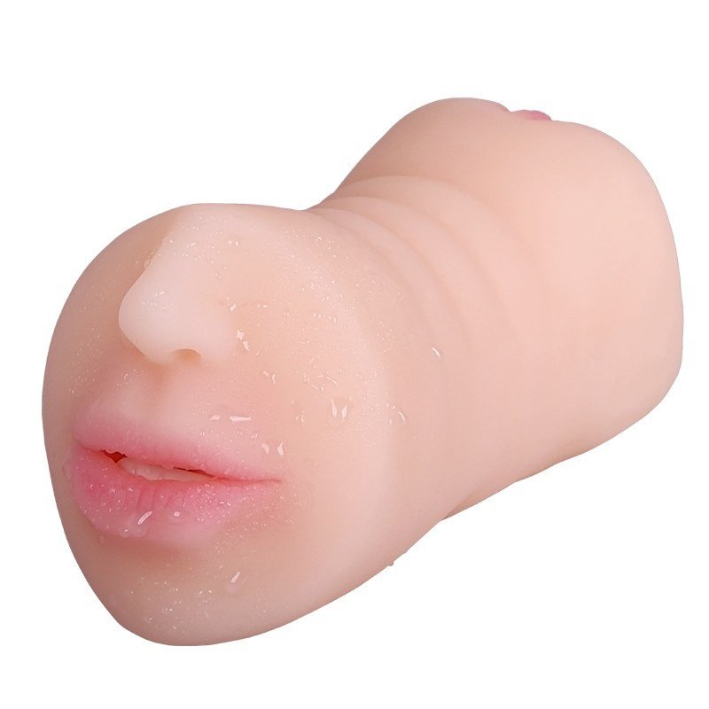 0013 Manual stimulation of the vagina, mouth, and anus—a triple experience. Double-ended mold (with ejaculation control ring). 17.5 × 8 × 7.5 cm, 1.15 lb - Image 1