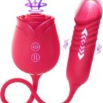 Crimson Yoon Vibrator 194×37mm, Head Vibration + Tongue-Like Licking, USB Rechargeable, Quiet and Waterproof, Electric Model