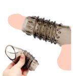 Silicone lock sperm ring fun resistance set penis ring men crystal wolf tooth set - Image 7