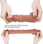 160*40mm Extender Realistic Textured Cock Extender Stretchy Ultra-Soft Material Cock Enlarger - Image 4
