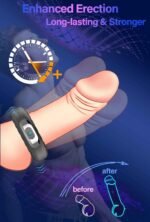 Rechargeable silicone vibration lock sperm ring male delay masturbator - Image 2