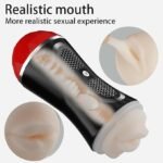 2 in 1 Male Masturbator Cup,3D Soft Realistic Blowjob Hand Free Textured Vagina Juicy for Penis Stimulation - Image 7