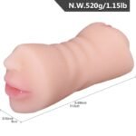 Manual stimulation of the vagina, mouth, and anus—a triple experience. Double-ended mold (with ejaculation control ring). 17.5 × 8 × 7.5 cm, 1.15 lb - Image 2