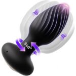 Anal Plug Vibrator Rotating 7-Speed Vibrator Adult Sex Machine Unisex Masturbator (Black)