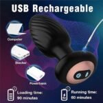 Anal Plug Vibrator Rotating 7-Speed Vibrator Adult Sex Machine Unisex Masturbator (Black) - Image 3