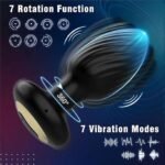 Anal Plug Vibrator Rotating 7-Speed Vibrator Adult Sex Machine Unisex Masturbator (Black) - Image 5
