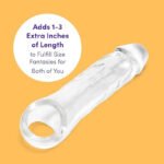 195*38mm Mega Thick Clear Penis Sleeve – Extra Inches Penis Extender with Ball Loop - Girth Sleeve for Sex - Image 4