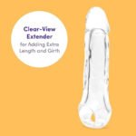 195*38mm Mega Thick Clear Penis Sleeve – Extra Inches Penis Extender with Ball Loop - Girth Sleeve for Sex - Image 2