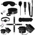 12Pcs Bondage Restraints Kit for Couples (Black)