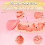 220*50mmRealistic Dildo Male Masturbators with Pocket Pussy Vigina,Hard TPE Penis Sleeve Extender - Image 4
