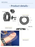 Rechargeable silicone vibration lock sperm ring male delay masturbator - Image 4