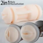 2 in 1 Male Masturbator Cup,3D Soft Realistic Blowjob Hand Free Textured Vagina Juicy for Penis Stimulation - Image 6