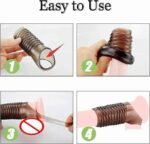 Silicone lock sperm ring fun resistance set penis ring men crystal wolf tooth set - Image 8
