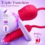 Crimson Yoon Vibrator 194×37mm, Head Vibration + Tongue-Like Licking, USB Rechargeable, Quiet and Waterproof, Electric Model - Image 2