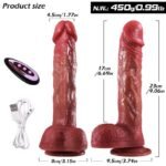 Infinite 23cm x 4.5cm Silicone Dildo Magnetic Charging, Wireless Remote Control, Extendable and Oscillating, Heated Multi-Speed Vibration, Realistic Design - Image 5
